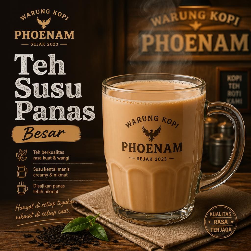 Teh Susu Panas Besar Warkop Phoenam